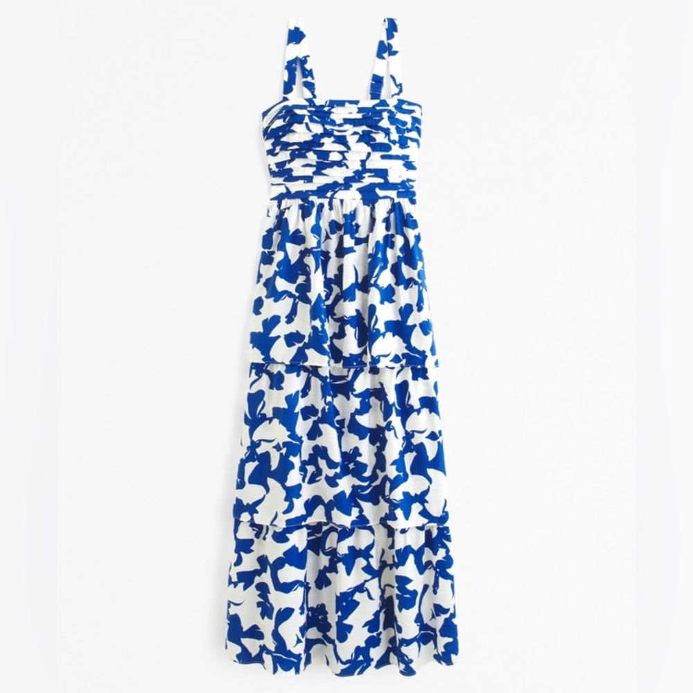 Abercrombie & Fitch Blue and White Patterned Maxi Dress - Picture 5 of 8